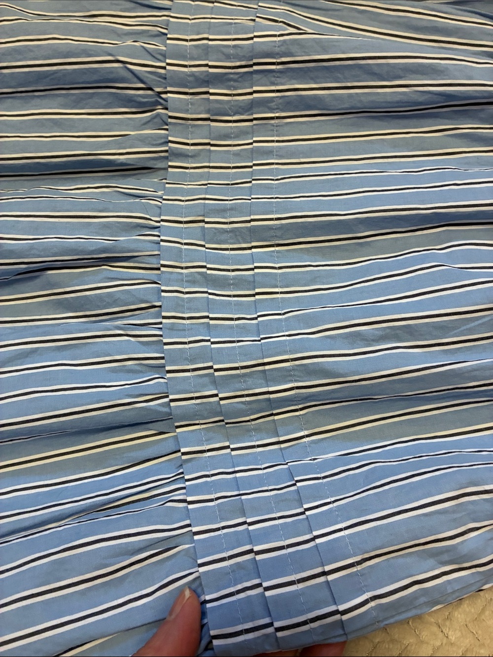 Quince Blue and White Striped Tiered Maxi Skirt - Picture 4 of 8